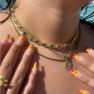 18K Gold Plated Color Gemstone Necklace · Waterproof & Tarnish-Free